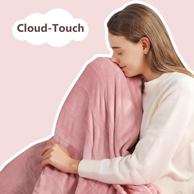 Electric Blanket Queen Heated Blanket Queen Size 84''X 90'' Soft Cozy Flannel with Dual Controller Heating Blanket of 5 Heating Level & 10 Hour Auto Off, ETL & FCC Certified, Machine Washable