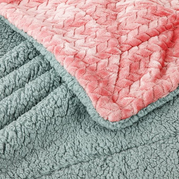 Fuzzy Blanket or Fluffy Blanket for Baby Girl or boy, Soft Warm Cozy Coral Fleece Toddler, Infant or Newborn Receiving Blanket for Crib, Stroller, Travel, Outdoor (40" x 48", MD-Rose Pink)