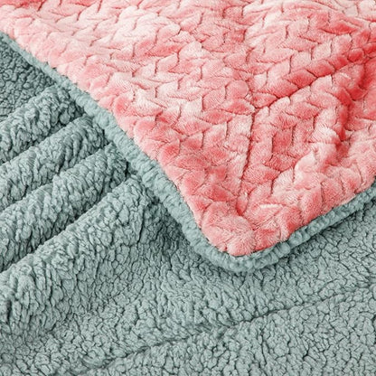 Fuzzy Blanket or Fluffy Blanket for Baby Girl or boy, Soft Warm Cozy Coral Fleece Toddler, Infant or Newborn Receiving Blanket for Crib, Stroller, Travel, Outdoor (40" x 48", MD-Rose Pink)