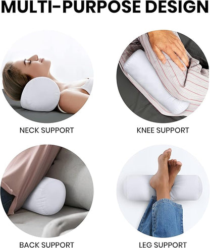 Utopia Bedding Bolster Pillows Insert (Pack of 2, White) - 6 x 16 Inches Bed and Couch Pillows - Indoor Decorative Pillows