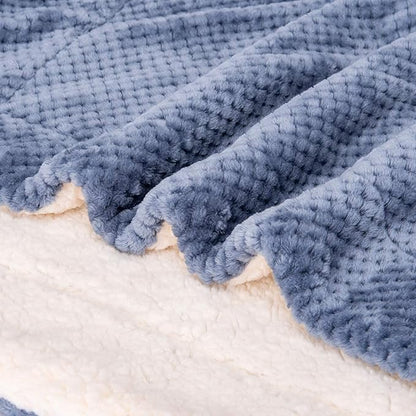 DW Plush Fleece Receiving Blanket for Dog, Cat, Pet - Warm & Soft, Couch, Sofa, Travel & Outdoor, Camping (32" x 40"), Smoked Blue