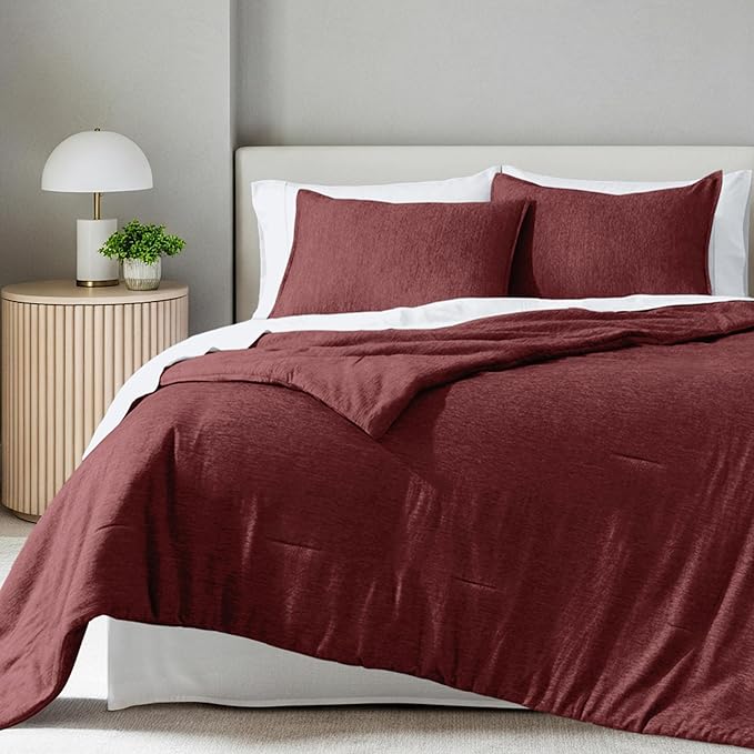 Bare Home Comforter Set - Twin/Twin Extra Long - Ultra-Soft - Goose Down Alternative - Premium 1800 Series - All Season Warmth Comforter (Twin/Twin XL, Heathered Rose)