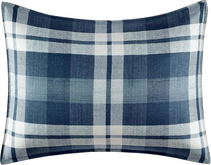 Nautica - Queen Comforter Set, Reversible Bedding with Matching Shams, Stylish Plaid Home Decor (Crossview Navy, Queen)
