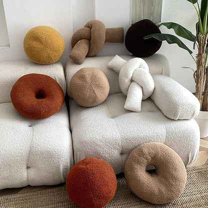 Caramel Ball Shaped Plush Pillow,Cute Soft Waist Rest Cushion,Home Decorative Throw Pillow Used to Add Comfort and Style to A Couch,Sofa,Or Living Room.