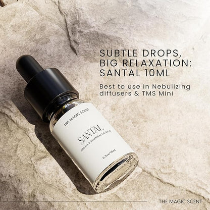 The Magic Scent Santal Diffuser Oil - Fragrance Scent - Cold-Air & Ultrasonic - Santal Essential Oil - Diffuser Oils Scents for Home - Sandalwood Oil - 0.3 fl oz, 10 mL