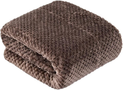 DW-Eagle Grey Plush Fleece Receiving Blanket for Dog, Cat, Couch, Travel - Warm, Soft, 32" x 40"