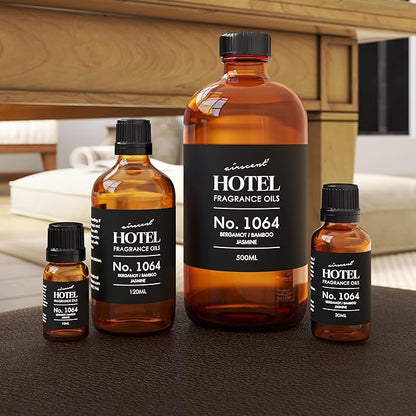 AirScent Hotel Diffuser Oil No. 1064 - Bergamot Bamboo Jasmine - Premium Fragrance Oil for Ultrasonic and Waterless Diffusers and Crafting - 500 mL, 16.9 fl oz Glass Bottle