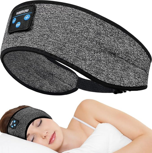 Sleep Headphones Bluetooth Headband Headphones, Voerou Adjustable Sleeping Headphones, 10+ Hours Play Time with Stereo HD Hi Fi Speakers, Perfect for Sleep, Workout, Yoga, Travel, Insomnia, Meditation