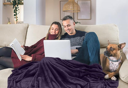 Utopia Bedding Fleece Blanket Twin Size Purple 300GSM Luxury Anti-Static Fuzzy Soft Microfiber Bed Blanket (60x80 Inch)