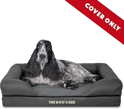 The Dog’s Bed Replacement Outer Cover, Oxford Fabric, Grey with Black Trim, Medium
