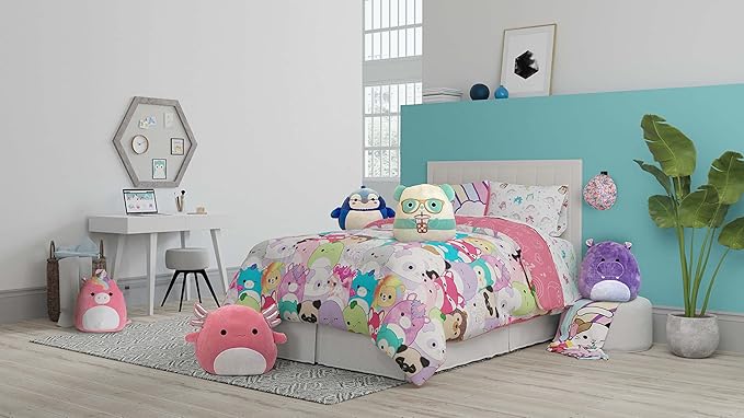 Franco Squishmallows Bedding Super Soft Comforter and Sheet Set with Sham, 7 Piece Full Size