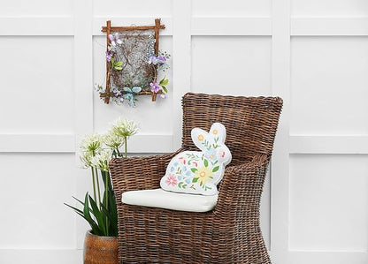 C&F Home Easter Bunny Rabbit Cotton Blend Shaped Accent Pillow 14" x 14" Spring Springtime Home Living Room Sofa Couch Chair Bed Bedroom Decor Decoration 14" x 14" Multicolored