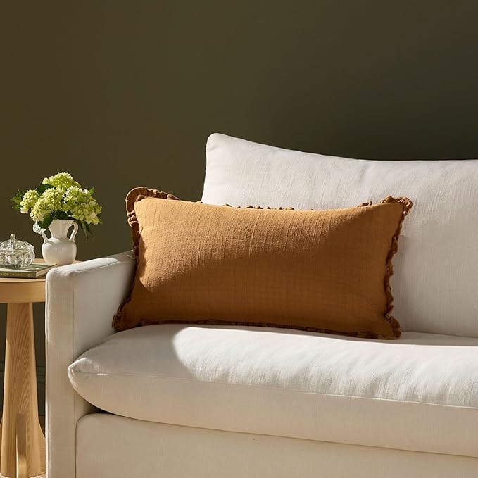 Loloi Chris Loves Julia Dinah Collection PCJ0012 Clay 16'' x 26'' Cover Only Pillow