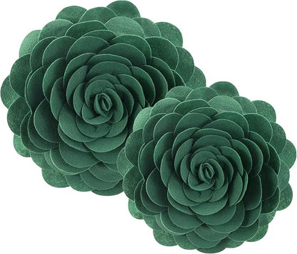 Fennco Styles Eva's Flower Garden Decorative Filled Throw Pillow 13" Round - Green Floral Accent Pillow for Home, Couch, Bed, Living Room, Holiday and Office Décor