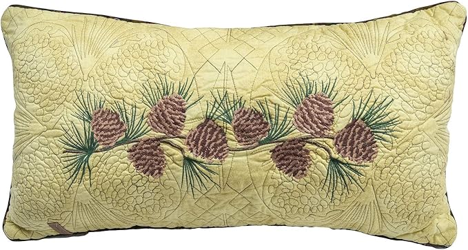 Donna Sharp Throw Pillow - Cabin Raising Pine Cone Lodge Decorative Throw Pillow with Pine Cone Pattern - Rectangular