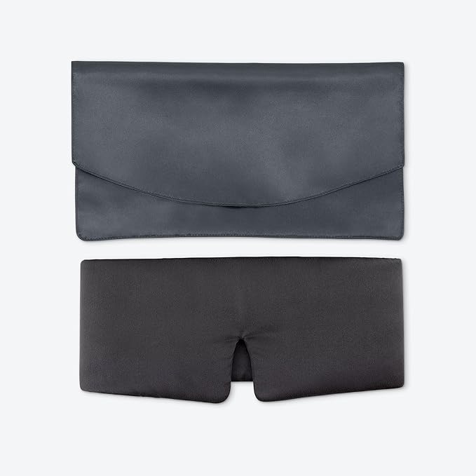 Baloo Silk Weighted Sleep Mask (Grey - 0.6 lb) | Light Blocking & Sound Muffling Eye Mask for Sleeping | Cool, Soft & Comforting