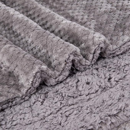 Fuzzy Blanket or Fluffy Blanket for Baby Girl or boy, Soft Warm Cozy Coral Fleece Toddler, Infant or Newborn Receiving Blanket for Crib, Stroller, Travel, Outdoor (40" x 48", DG-Flint Gray)