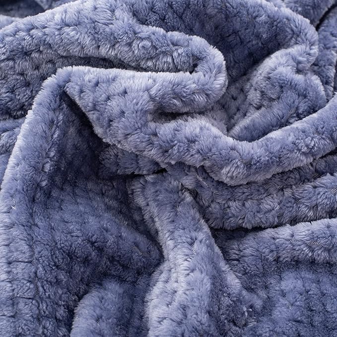Fuzzy Blanket or Fluffy Blanket for Baby Girl or boy, Soft Warm Cozy Coral Fleece Toddler, Infant or Newborn Receiving Blanket for Crib, Stroller, Travel, Outdoor (24" x 32", DG-Pearl Blue)