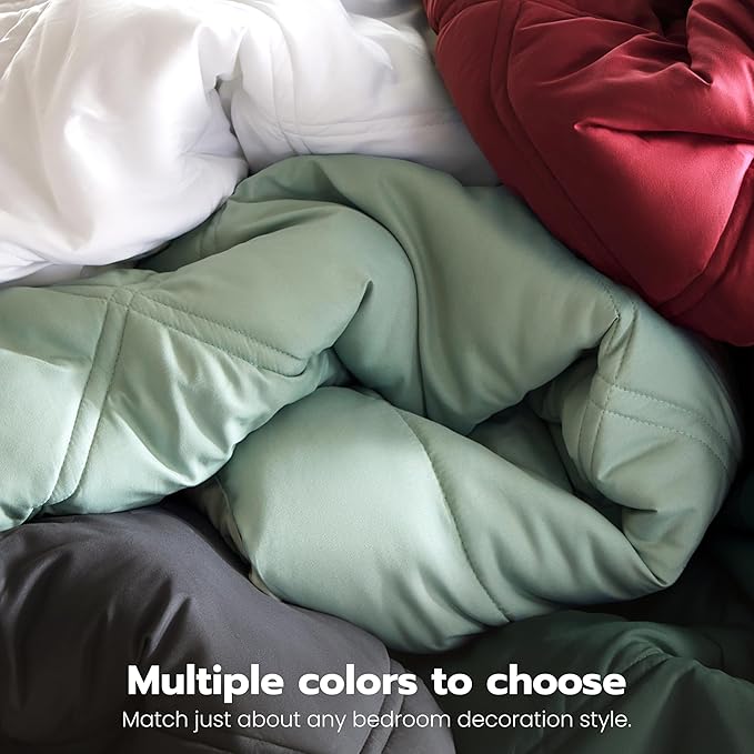 JOIEDOMI Full Size Comforter Set with Sheets Red, 7 Pieces Full Size Bed Set with 1 Down Alternative Comforter, 1 Flat Sheet, 1 Fitted Sheet, 2 Pillowcases and 2 Pillow Shams, Bed in a Bag All Seasons
