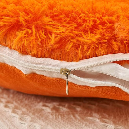 MOOWOO Fluffy Heart Pillow, Faux Fur Throw Pillow,Sherpa Plush Fluffy, Cute Soft Throw Cushion, Valentines Day,Thanks Giving Days,Christmas Day Decorative for Home Bed Couch Heart Shape