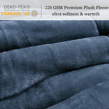 Faux Fur Comforter Set, Ultra Soft Warm Plush Velvet Comforter, Fluffy Fuzzy Fleece Bedding Comforter Sets for Fall Winter, No Shedding, 3PC, King Size, Blue
