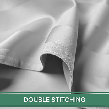 Pure Bamboo King Sheets, Genuine 100% Organic Viscose Derived from Bamboo Bed Sheet Set, Luxuriously Soft & Cooling, Double Stitching, 2 Year Quality Promise (King, Jacquard White)