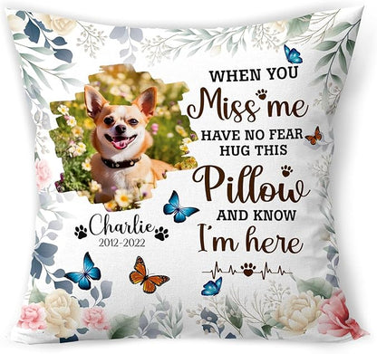Personalized Pet Photo Memorial Throw Pillow (Insert Included), Pet Loss Gifts Sympathy Gift For Pet, Dog Memorial Gift For Loss Of Dog, Photo Pillow, Pillow Case Cover, Pet Pillows Photo Pillow