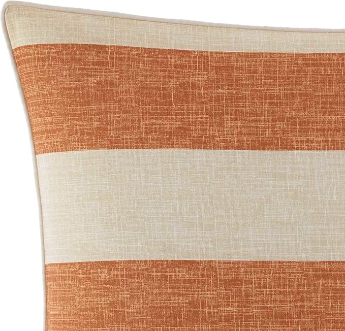 Tommy Bahama - Throw Pillow, Ideal for Bed or Couch, Striped Design, Cozy Home Essentials (Palmiers Dark Orange, 18" x 18")