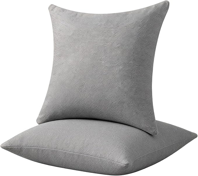Decorative Couch Pillow Covers SofaThrow pillows with inserts included Bohemian-Style Country Cushion Cover Suitable for Beds, Sofas, Living Rooms, and Home Decor 2pack 18X18 inch.(Seagull Grey)