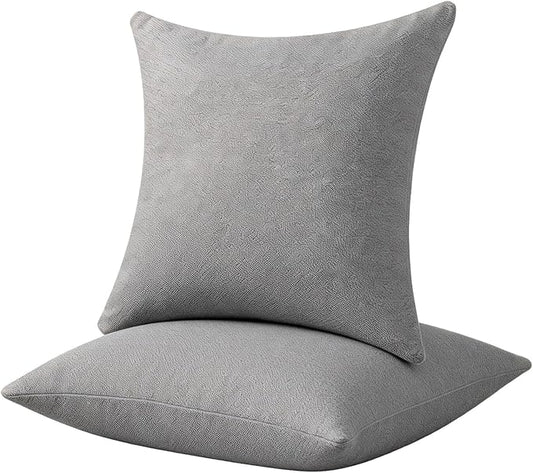 Decorative Couch Pillow Covers SofaThrow pillows with inserts included Bohemian-Style Country Cushion Cover Suitable for Beds, Sofas, Living Rooms, and Home Decor 2pack 18X18 inch.(Seagull Grey)