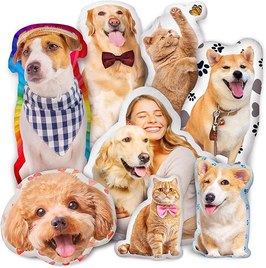 Easycosy Custom Photo Pillow Gifts, Personalized Pet Pillow Shaped Looks Like Your Dog Cat Picture, Unique Birthday Gifts for Pet Lovers(14 Inch)