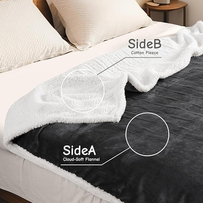 Electric Heated Blanket Throw Size 50"x60", Soft Flannel with Overheat Protection, 9 Adjustable Heat Settings & 10-Hour Auto-Off Timer, Fast Heating for Winter Comfort, Dark Gray