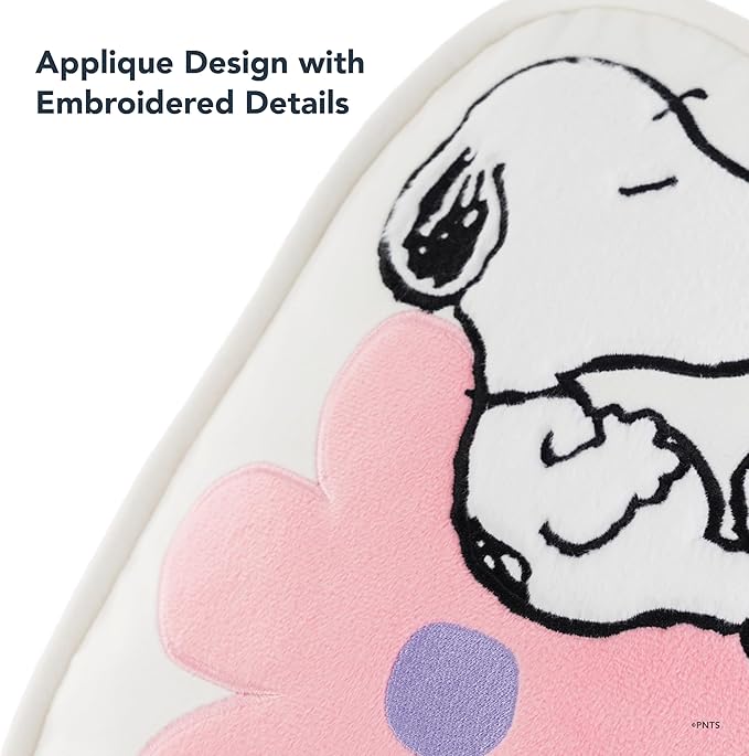 Berkshire Peanuts® Plush Throw Pillow, Gift Idea, Snoopy Cute Character Shaped Cushion, Soft Cozy Decor for Bed Couch Chair(Snoopy Flower Nap Pillow All Colorways, 15.5’’ L)
