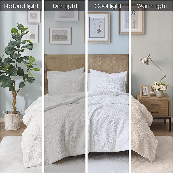 Madison Park Ultra Soft Luxury Premium Plush Comforter Mini Modern All Season Down Alternative Bedding Set with Matching Sham, Full/Queen, Ivory