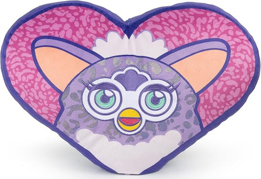 Jay Franco Furby Shaped Decorative Pillow – 17 Inch Kids Ultra-Soft Stuffed Plushie & Cozy Throw Pillow, Official Licensed Product, Purple