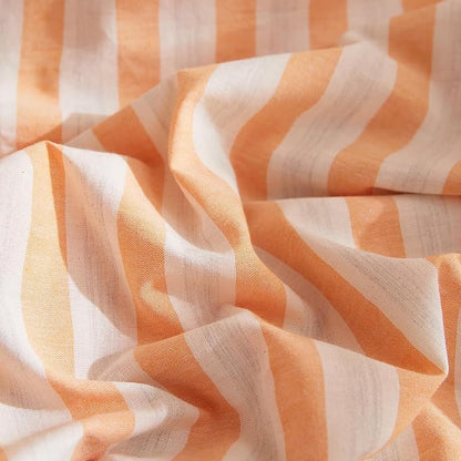 HighBuy Full Size Comforter Set Orange Gingham Boho Striped Bedding Comforter with 2 Pillowcases Boho Art Decor Comforter Fluffy Thick Farmhouse Bedding Set for Women Teens Soft Breathable