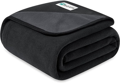 PetAmi Waterproof Dog Blanket for Extra Large Pets Dogs Cats, Large Pet Couch Cover Protector for Furniture, Reversible Washable Soft Fleece Cat Blanket for Bed Couch Sofa, 60x80 (Black/Gray)