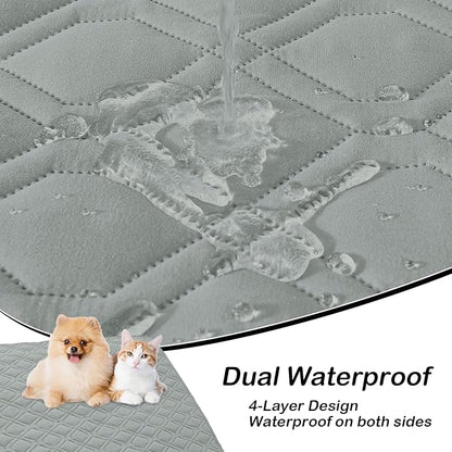 hyha Waterproof Dog Bed Blanket, Soft Pet Blankets, Waterproof Couch Cover for Dogs, Reversible Sofa Covers Washable for Furniture (52x82 Inch, Grey/Dark Grey)