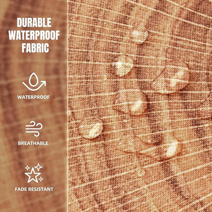 HYSEAS Outdoor Waterproof Throw Pillow, 3D Digital Print Comfortable Kids Funny Cute Wood Log Pillow Circle Seating Floor Cushion for Home, Couch, Sofa, Bedroom, Living Room, Stump, 16 x 2.75 Inch
