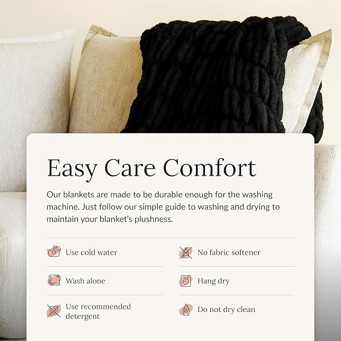 Minky Couture Hugs Blanket - Extra Plush Blanket for Premium Gifting - Stretchy Bubbled Cozy Throw - Silky Smooth - Durable & Machine-Washable - Travel-Friendly - Monster, Black