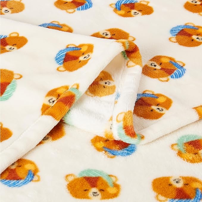 Basics Kids Fleece Blanket, Ultra-Soft Lightweight Throw for Children, Woodland Bears, 50 x 60 Inches