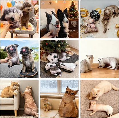 Custom Ugly Pet Pillow - Personalized Cute Dog Cat Pillows with Funny Photo - Customized Stuffed Animal Pillow Without White Edges - Funny for Friends Pet Lover