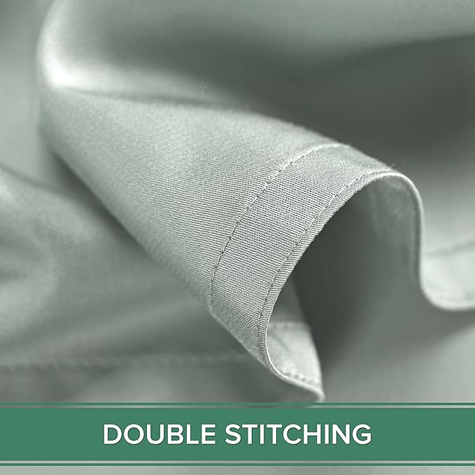 Pure Bamboo King Sheets, Genuine 100% Organic Viscose Derived from Bamboo Bed Sheet Set, Luxuriously Soft & Cooling, Double Stitching, 2 Year Quality Promise (King, Sea Glass) (Pack of 2)
