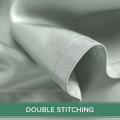 King Sheets by Pure Bamboo, Genuine 100% Organic Viscose Derived from Bamboo Bed Sheet Set, Luxuriously Soft & Cooling, Double Stitching, 2 Year Quality Promise (King, Sea Glass)