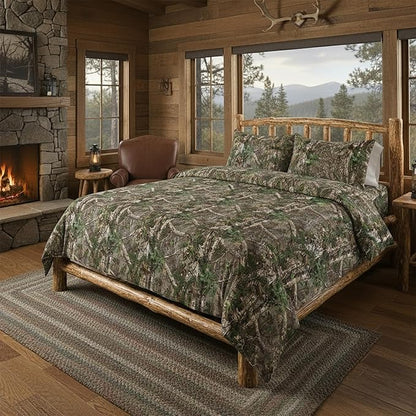 Northwest Realtree 5-Piece King Size Bed in a Bag Set, 1 Comforter, 1 Fitted Sheet, 1 Flat Sheet, 2 Pillowcases, All Seasons Bedding, Xtra Green Camo
