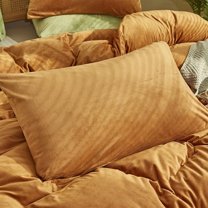 Pureant Pumpkin Comforter Set Twin Burnt Orange Velvet Bedding Comforters Women Girls Solid Terracotta Aesthetic Flannel Quilts Soft Warm Light Caramel Plush Blanket Sherpa Luxury Shaggy Cinnamon Bed