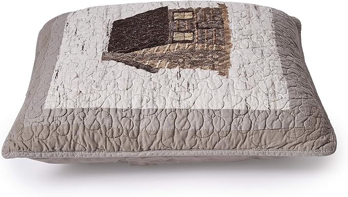 Donna Sharp Throw Pillow - Birch Forest - Lodge Decorative Throw Pillow with Log Cabin Pattern - Square