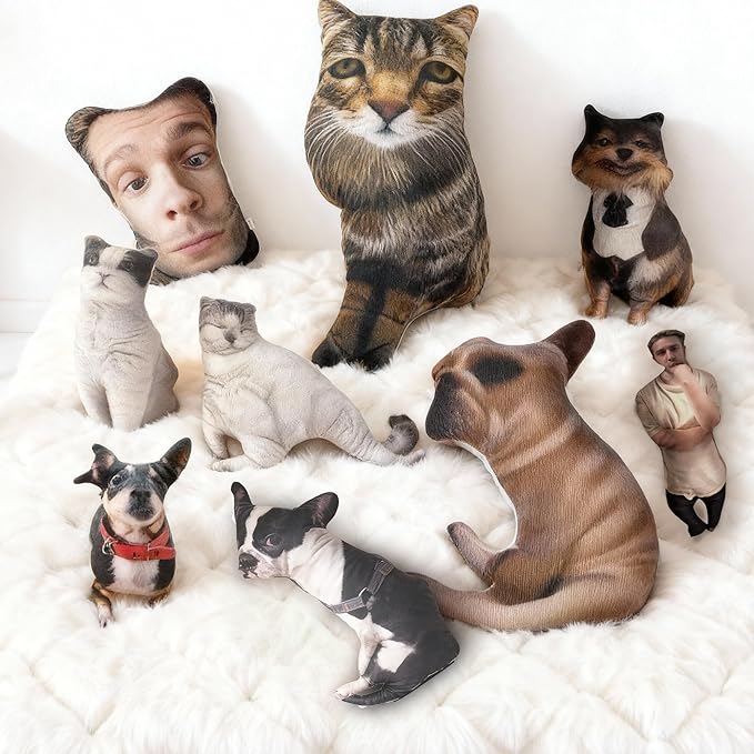Custom Ugly Pet Pillow - Personalized Cute Dog Cat Pillows with Funny Photo - Customized Stuffed Animal Pillow Without White Edges - Funny for Friends Pet Lover