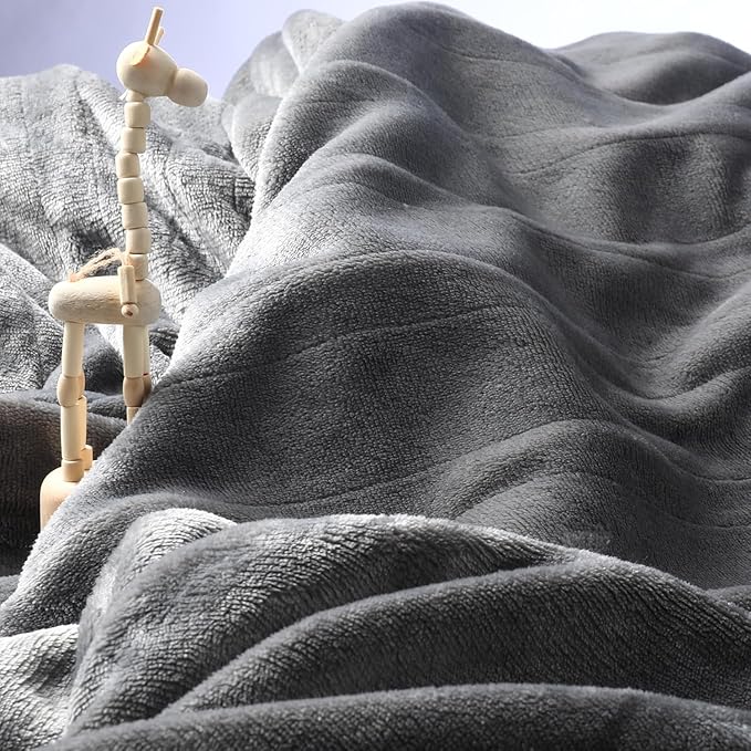 Electric Heated Blanket Full Size 72"×84", Luxurious Breathable Flannel with 4 Heat Settings, 10-Hour Auto Shut-Off & Overheat Protection, for Bed & Couch, Cozy Gift - Light Grey
