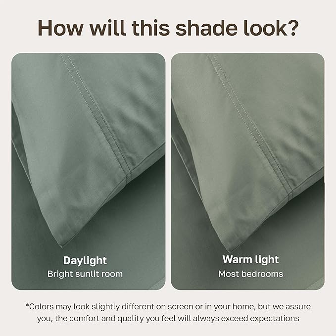 CALIFORNIA DESIGN DEN 5-Star Hotel 600 Thread Count 100% Cotton, Soft & Smooth Queen Sheet Set with Deep Pockets, Quality Beats Egyptian Cotton Claims (Sage Green)